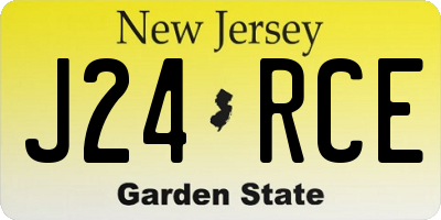 NJ license plate J24RCE