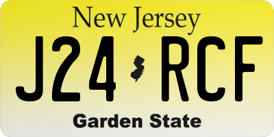 NJ license plate J24RCF