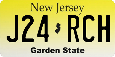 NJ license plate J24RCH