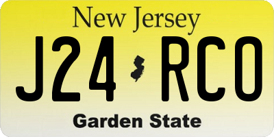 NJ license plate J24RCO
