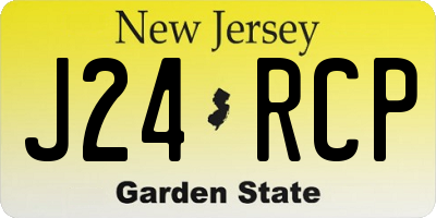 NJ license plate J24RCP