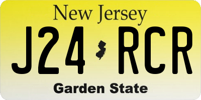 NJ license plate J24RCR