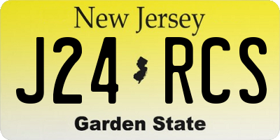 NJ license plate J24RCS