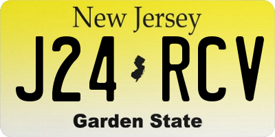 NJ license plate J24RCV