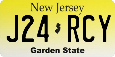 NJ license plate J24RCY