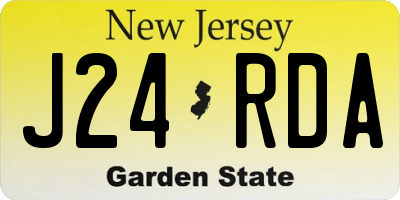 NJ license plate J24RDA