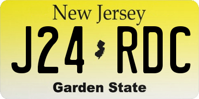 NJ license plate J24RDC