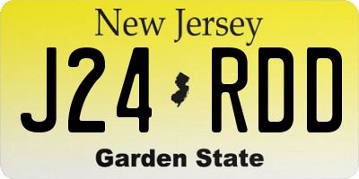 NJ license plate J24RDD