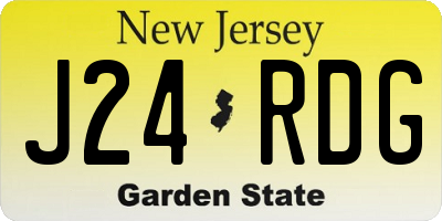 NJ license plate J24RDG