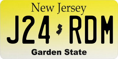 NJ license plate J24RDM