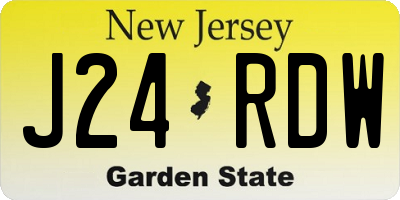 NJ license plate J24RDW