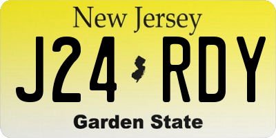NJ license plate J24RDY