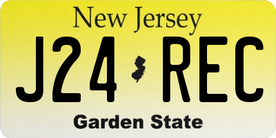 NJ license plate J24REC