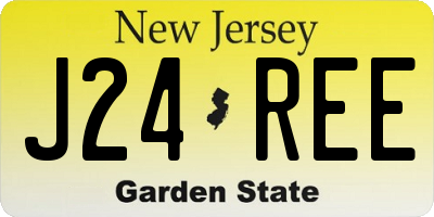 NJ license plate J24REE
