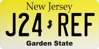 NJ license plate J24REF