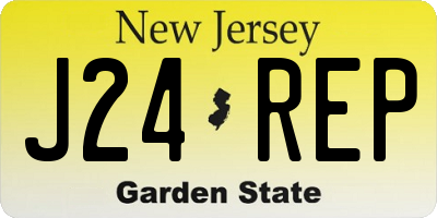 NJ license plate J24REP