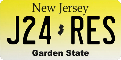 NJ license plate J24RES