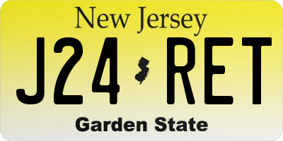NJ license plate J24RET