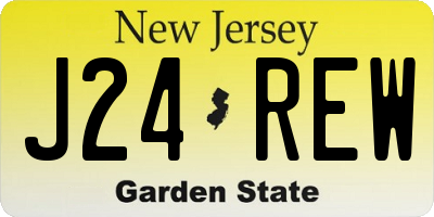 NJ license plate J24REW