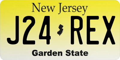 NJ license plate J24REX