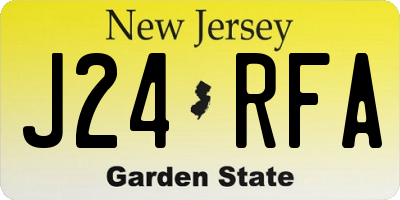 NJ license plate J24RFA