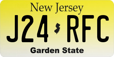 NJ license plate J24RFC
