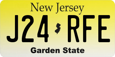 NJ license plate J24RFE