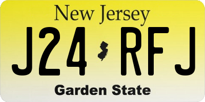 NJ license plate J24RFJ