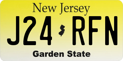 NJ license plate J24RFN