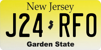 NJ license plate J24RFO