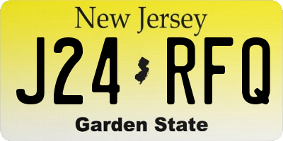 NJ license plate J24RFQ