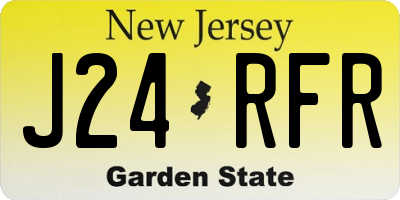 NJ license plate J24RFR