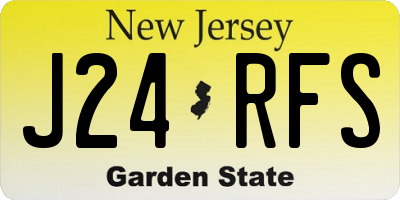 NJ license plate J24RFS