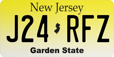 NJ license plate J24RFZ