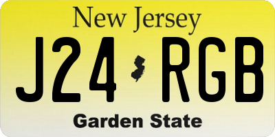 NJ license plate J24RGB