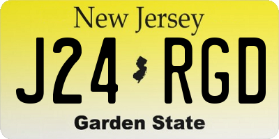 NJ license plate J24RGD