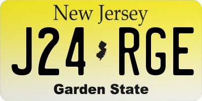 NJ license plate J24RGE