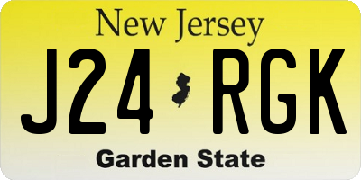 NJ license plate J24RGK