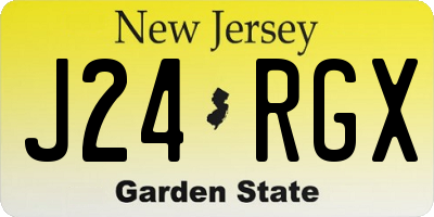 NJ license plate J24RGX
