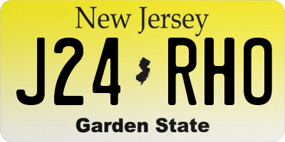 NJ license plate J24RHO