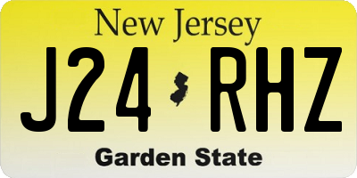 NJ license plate J24RHZ