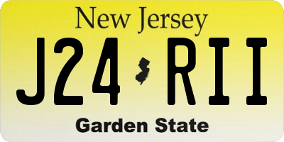 NJ license plate J24RII