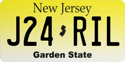 NJ license plate J24RIL