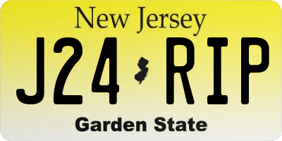 NJ license plate J24RIP