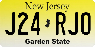 NJ license plate J24RJO