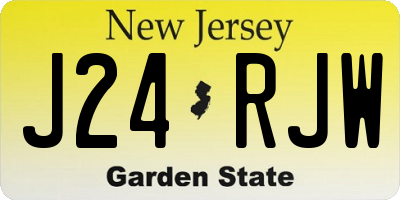 NJ license plate J24RJW