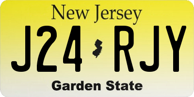 NJ license plate J24RJY