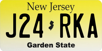 NJ license plate J24RKA