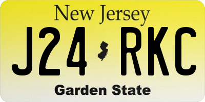 NJ license plate J24RKC