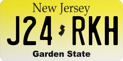 NJ license plate J24RKH
